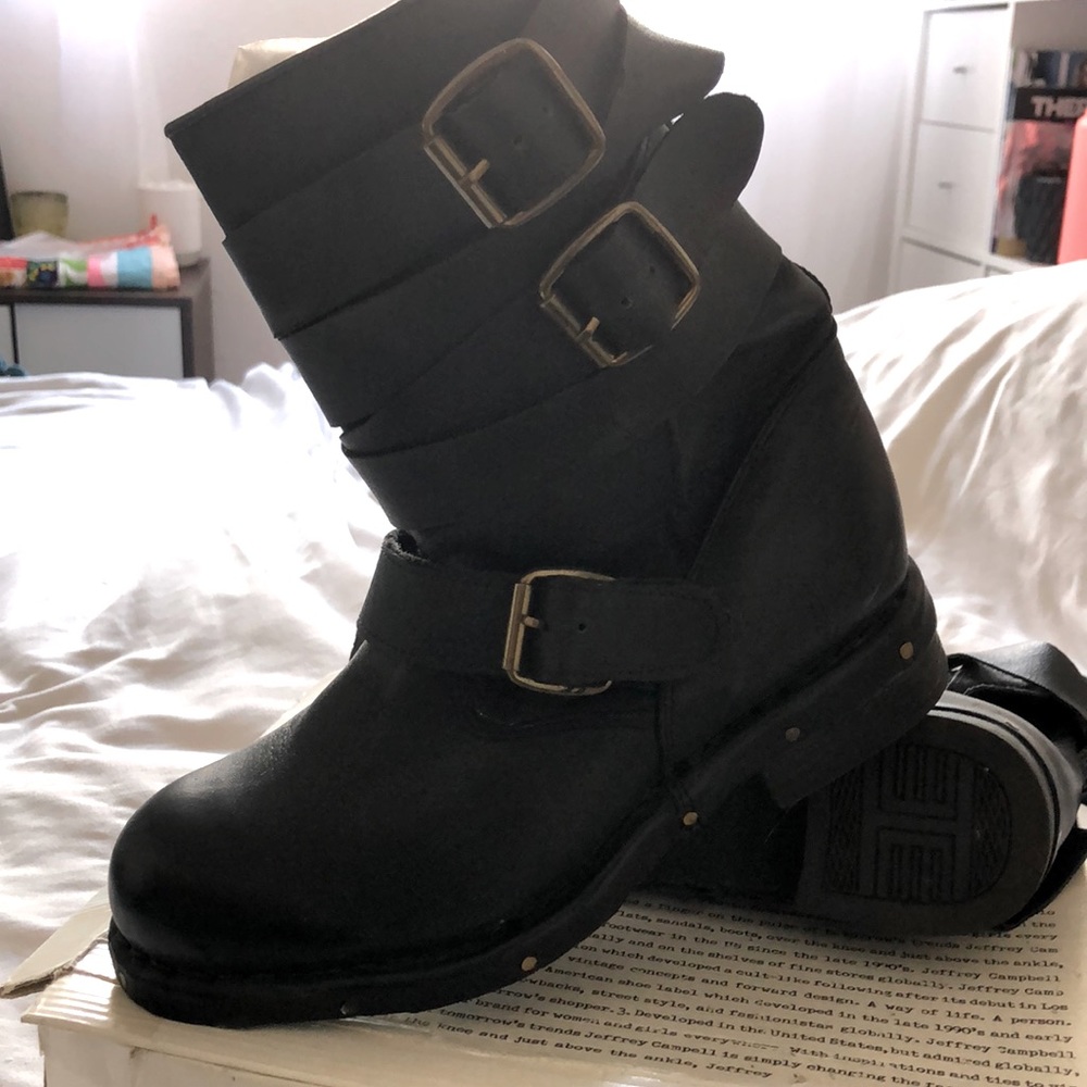 Jeffery Campbell Brit-2 Black Moto boot